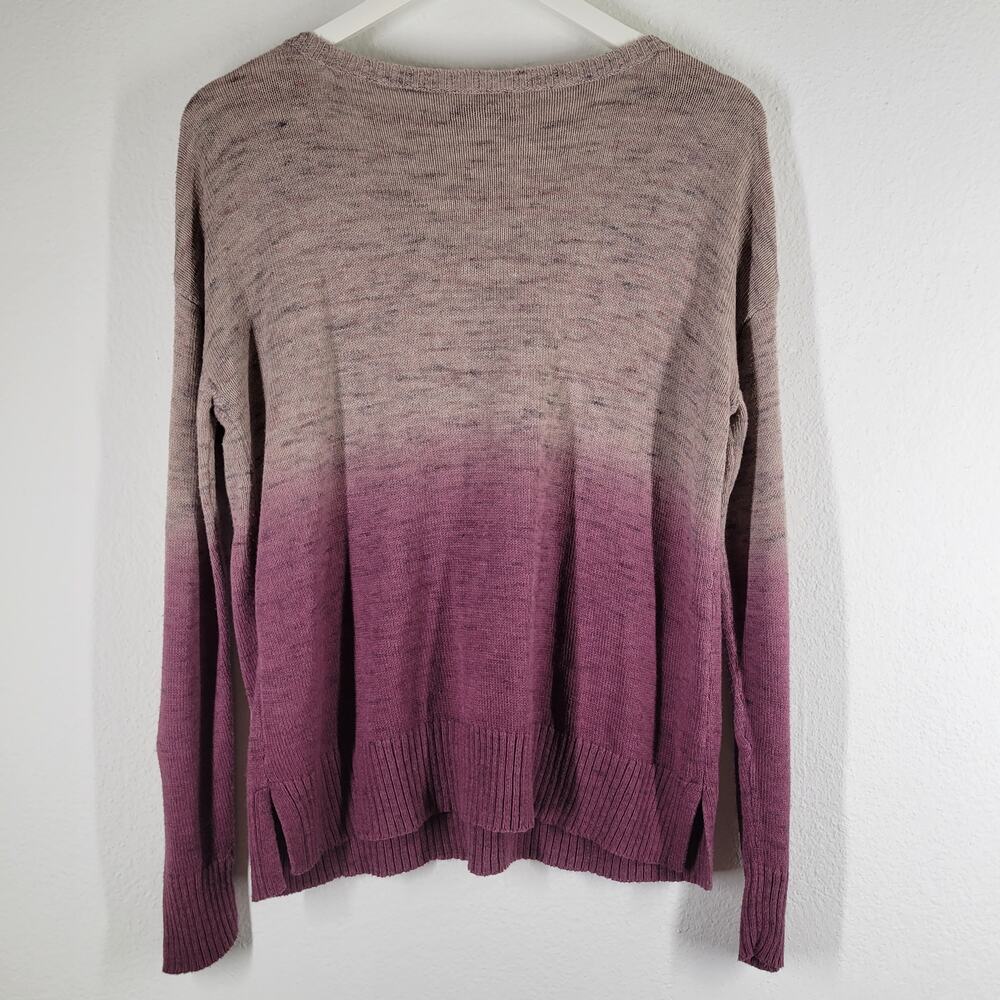 American Eagle Knit Sweater Womens Medium Ombrea Beige‎ Pink Criss Cross V Neck - Picture 4 of 10